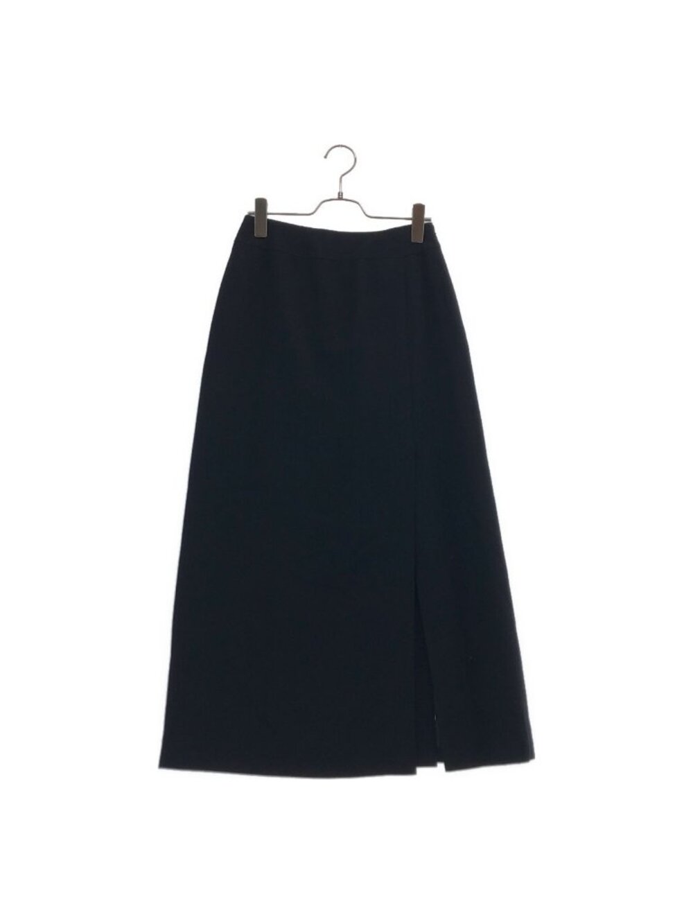 Chanel Wool CC Logo Button Long Skirt Black 38